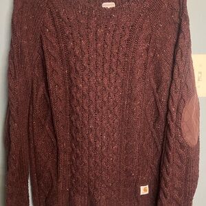 Carhartt Men's Cable Knit Crewneck Sweater - Burgundy